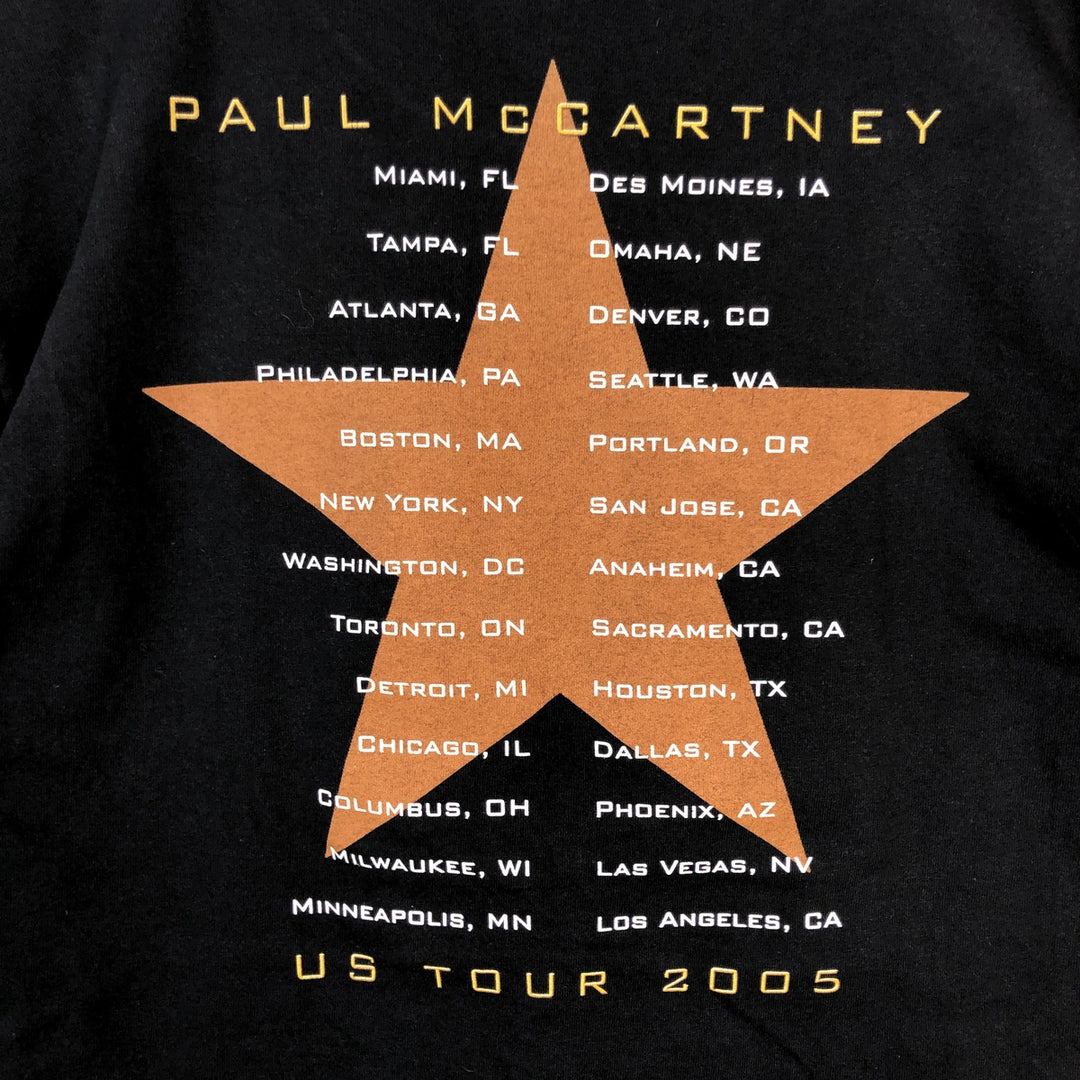 2000'S GIANT PAUL MCCARTNEY band t-shirt, men's size L (approx.) cotton black type Vintage Second Hand