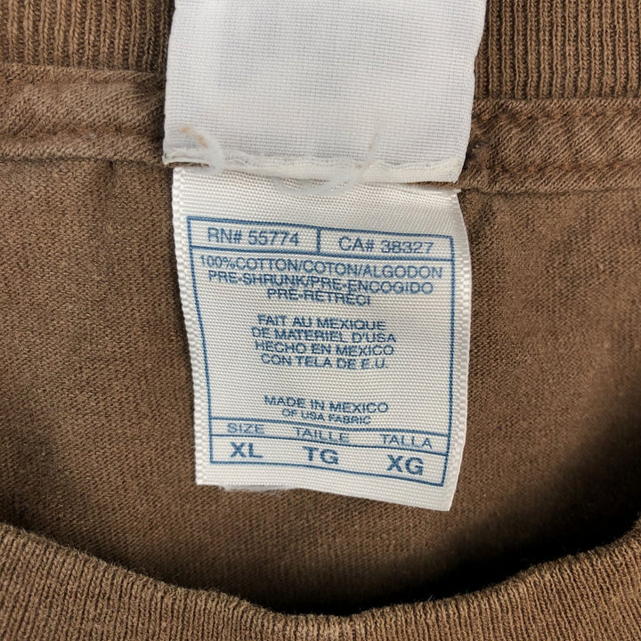00's THE BEATLES Band T-shirt, Band T, Men's XL size cotton brown type Vintage Second Hand