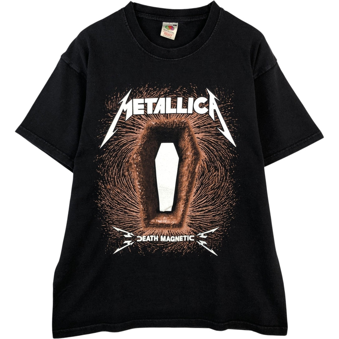 Fruit of the Loom Metallica Band T-shirt Band Tee Men's L size cotton black type Vintage Second Hand