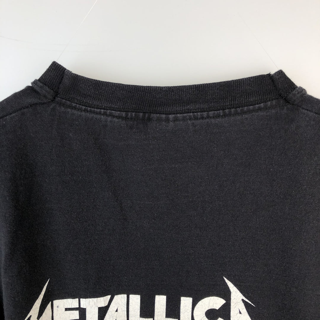 Fruit of the Loom Metallica Band T-shirt Band Tee Men's L size cotton black type Vintage Second Hand
