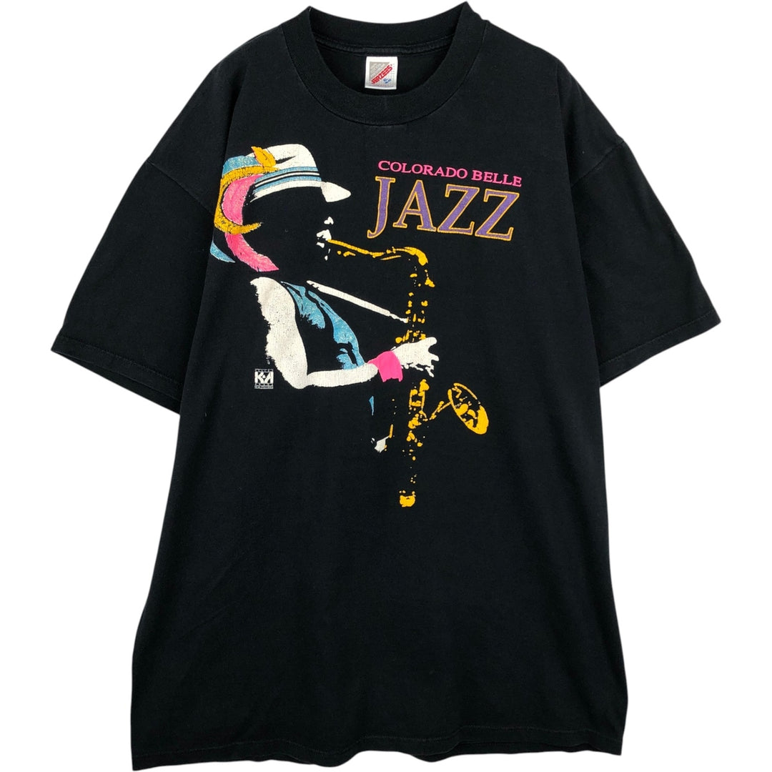 Jerzees COLORADO BELLE JAZZ Band T-Shirt, Made in USA, Men's XL equivalent. cotton black type Vintage Second Hand