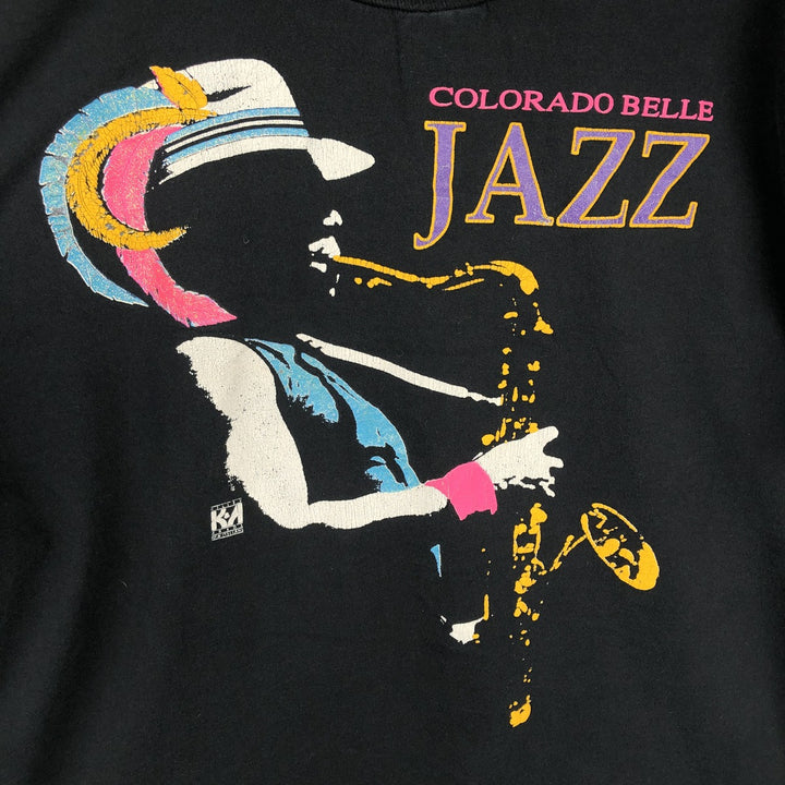 Jerzees COLORADO BELLE JAZZ Band T-Shirt, Made in USA, Men's XL equivalent. cotton black type Vintage Second Hand