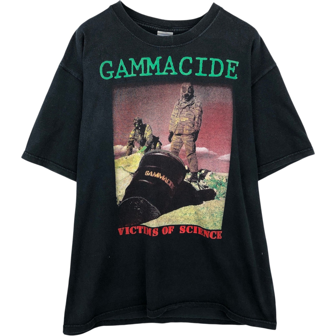 YAZBEK Gammacide Victims of Science Band T-Shirt (Men's Size L) cotton black type Vintage Second Hand
