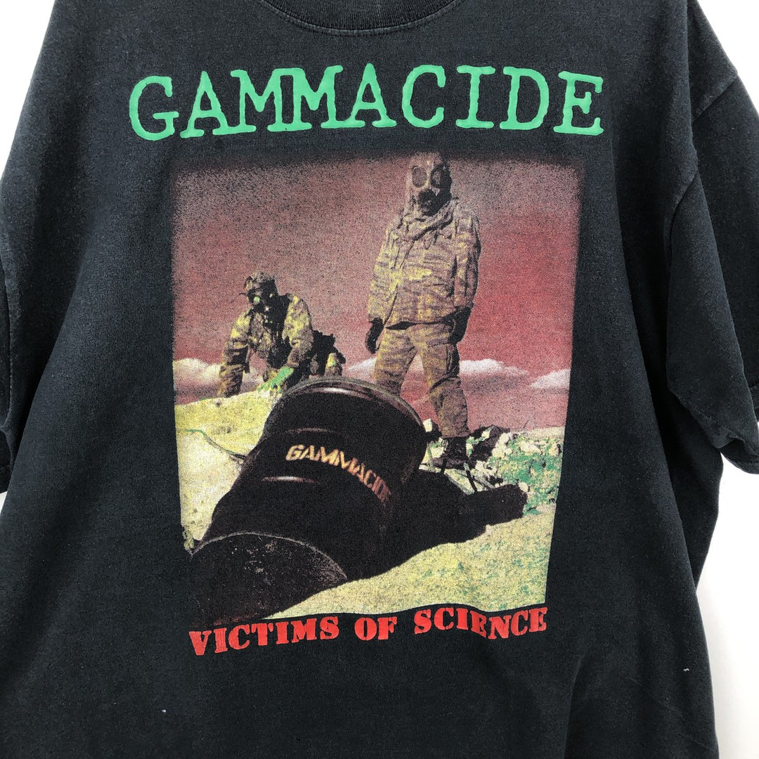 YAZBEK Gammacide Victims of Science Band T-Shirt (Men's Size L) cotton black type Vintage Second Hand