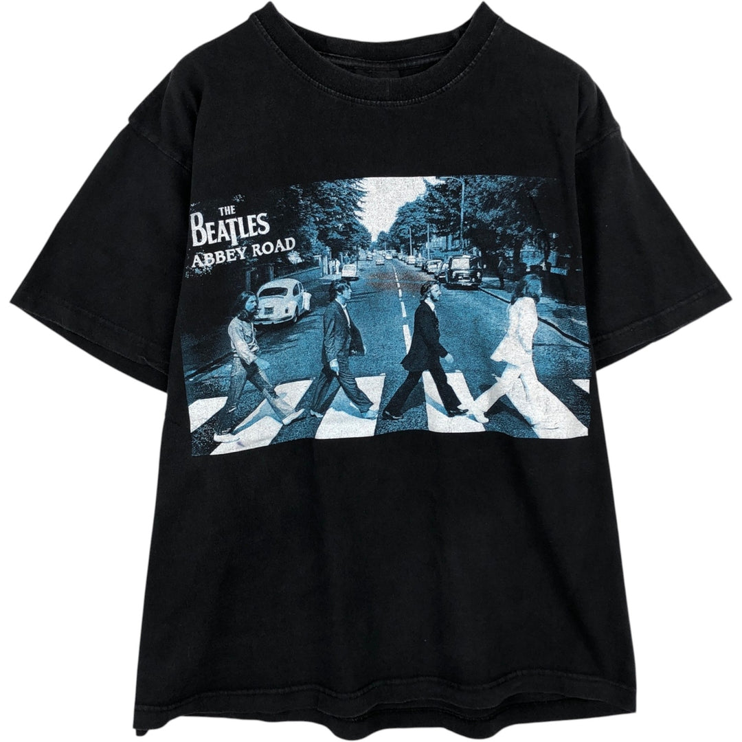 GOLD SERIES THE BEATLES Band T-shirt (Men's size L equivalent) cotton black type Vintage Second Hand