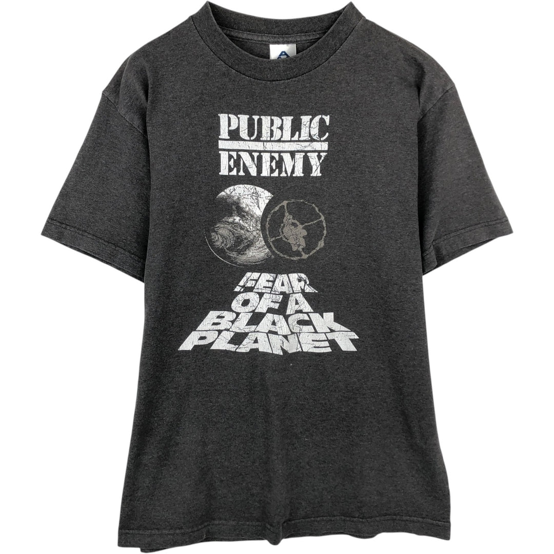 Alstyle Apparel & Activewear PUBLIC ENEMY Wrap T-Shirt (Men's Size M) cotton gray type Vintage Second Hand