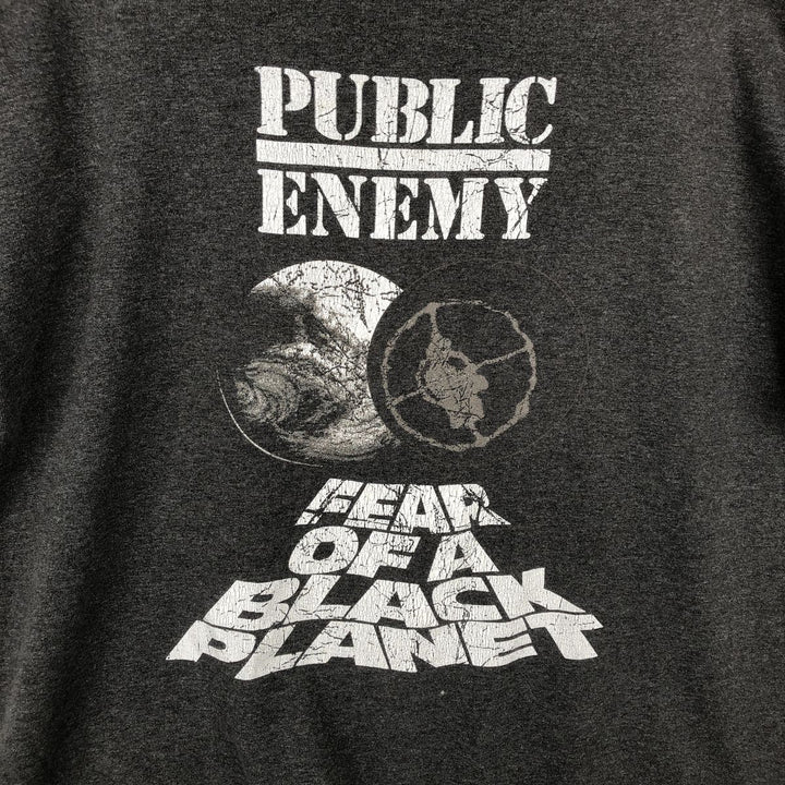 Alstyle Apparel & Activewear PUBLIC ENEMY Wrap T-Shirt (Men's Size M) cotton gray type Vintage Second Hand
