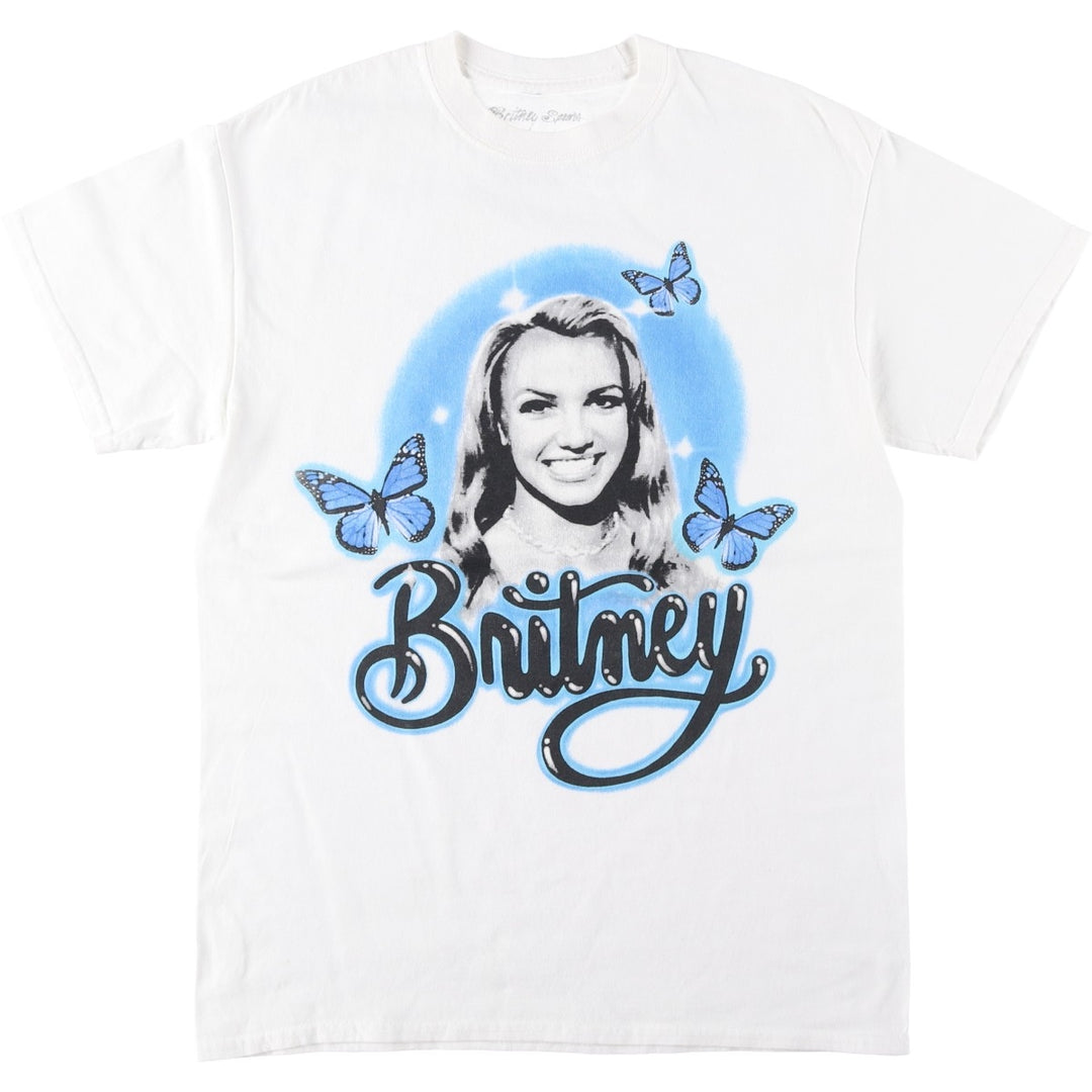 BRITNEY SPEARS Britney Spears Band T-shirt Band T Men's M size cotton white type Vintage Second Hand