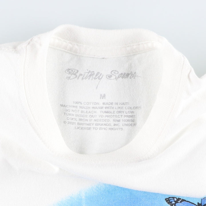BRITNEY SPEARS Britney Spears Band T-shirt Band T Men's M size cotton white type Vintage Second Hand