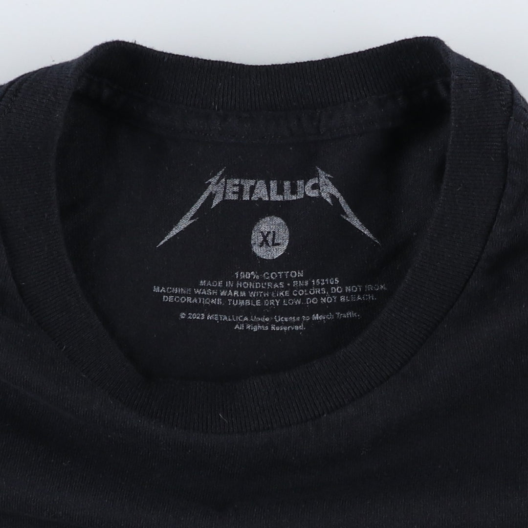 METALLICA Metallica Band T-shirt Band T Men's XL size cotton black type Vintage Second Hand
