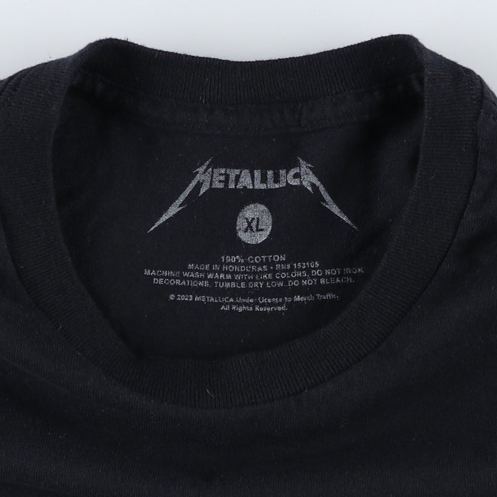 METALLICA Metallica Band T-shirt Band T Men's XL size cotton black type Vintage Second Hand