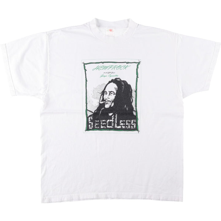 Fruit of the Loom BEST BOB MARLEY Band T-shirt (Men's XL equivalent) cotton white type Vintage Second Hand