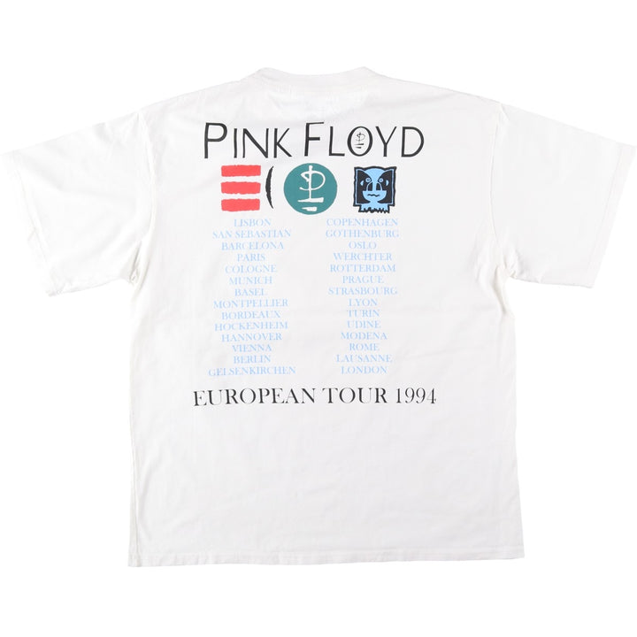 PINK FLOYD Pink Floyd Band T-shirt Band T Men's L size cotton white type Vintage Second Hand