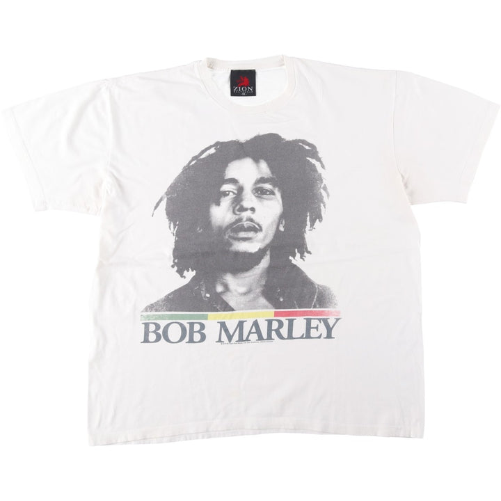 ZION BOB MARLEY Bob Marley Band T-Shirt, Made in USA, Men's XL cotton white type Vintage Second Hand