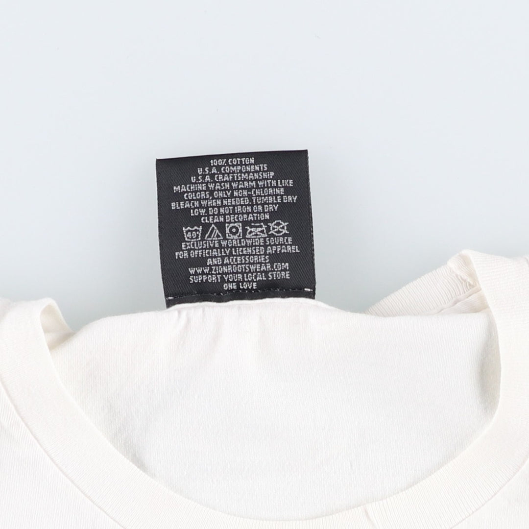 ZION BOB MARLEY Bob Marley Band T-Shirt, Made in USA, Men's XL cotton white type Vintage Second Hand