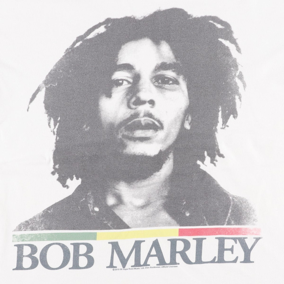 ZION BOB MARLEY Bob Marley Band T-Shirt, Made in USA, Men's XL cotton white type Vintage Second Hand
