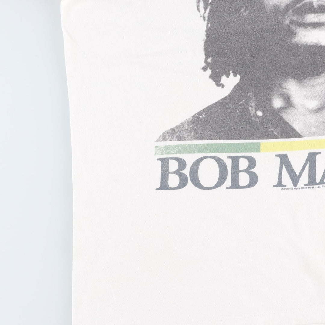 ZION BOB MARLEY Bob Marley Band T-Shirt, Made in USA, Men's XL cotton white type Vintage Second Hand