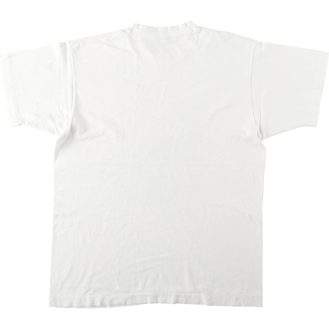90'S Fruit of the Loom Heavy Cotton Advertising T-Shirt, Made in USA, Men's Size L (approx.), Vintage cotton white type Vintage Second Hand