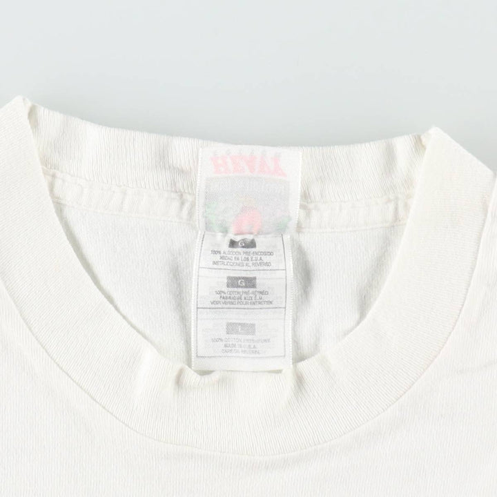 90'S Fruit of the Loom Heavy Cotton Advertising T-Shirt, Made in USA, Men's Size L (approx.), Vintage cotton white type Vintage Second Hand