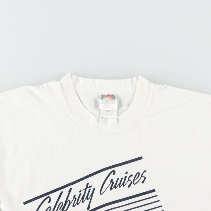 90'S Fruit of the Loom Heavy Cotton Advertising T-Shirt, Made in USA, Men's Size L (approx.), Vintage cotton white type Vintage Second Hand