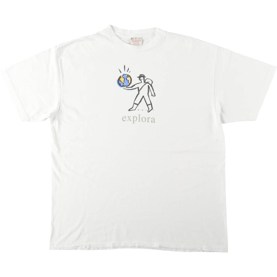 90'S ONEITA POWER-T Print T-Shirt, Men's XXL equivalent, Vintage cotton white type Vintage Second Hand