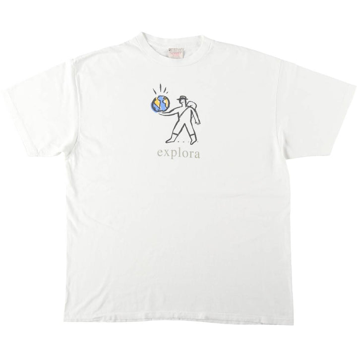 90'S ONEITA POWER-T Print T-Shirt, Men's XXL equivalent, Vintage cotton white type Vintage Second Hand