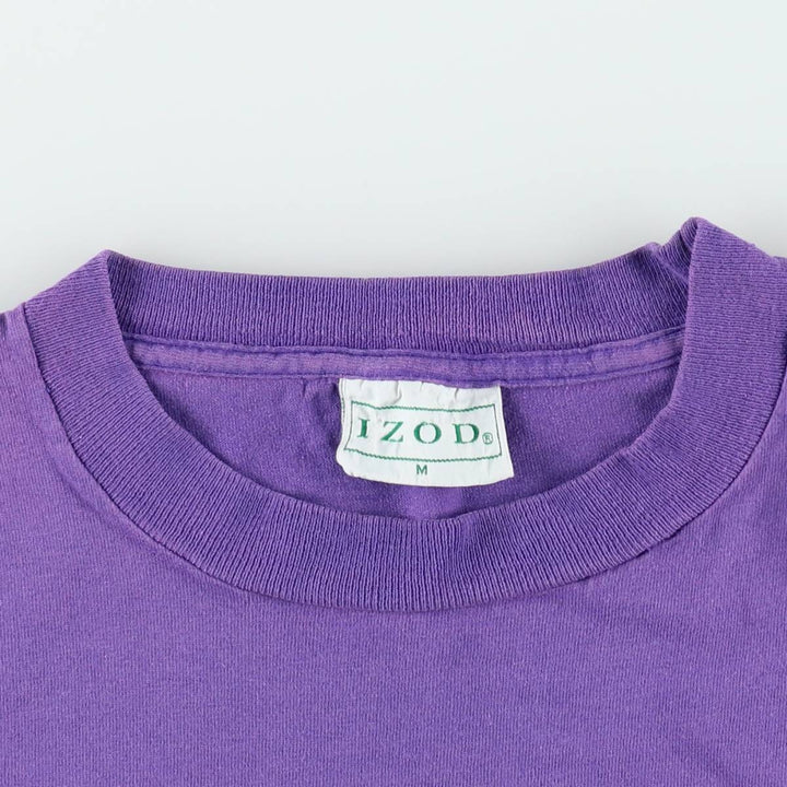 90'S IZOD Print T-Shirt, Made in USA, Men's Size M (Equivalent), Vintage cotton purple type Vintage Second Hand