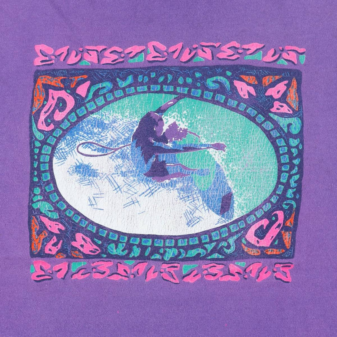 90'S IZOD Print T-Shirt, Made in USA, Men's Size M (Equivalent), Vintage cotton purple type Vintage Second Hand