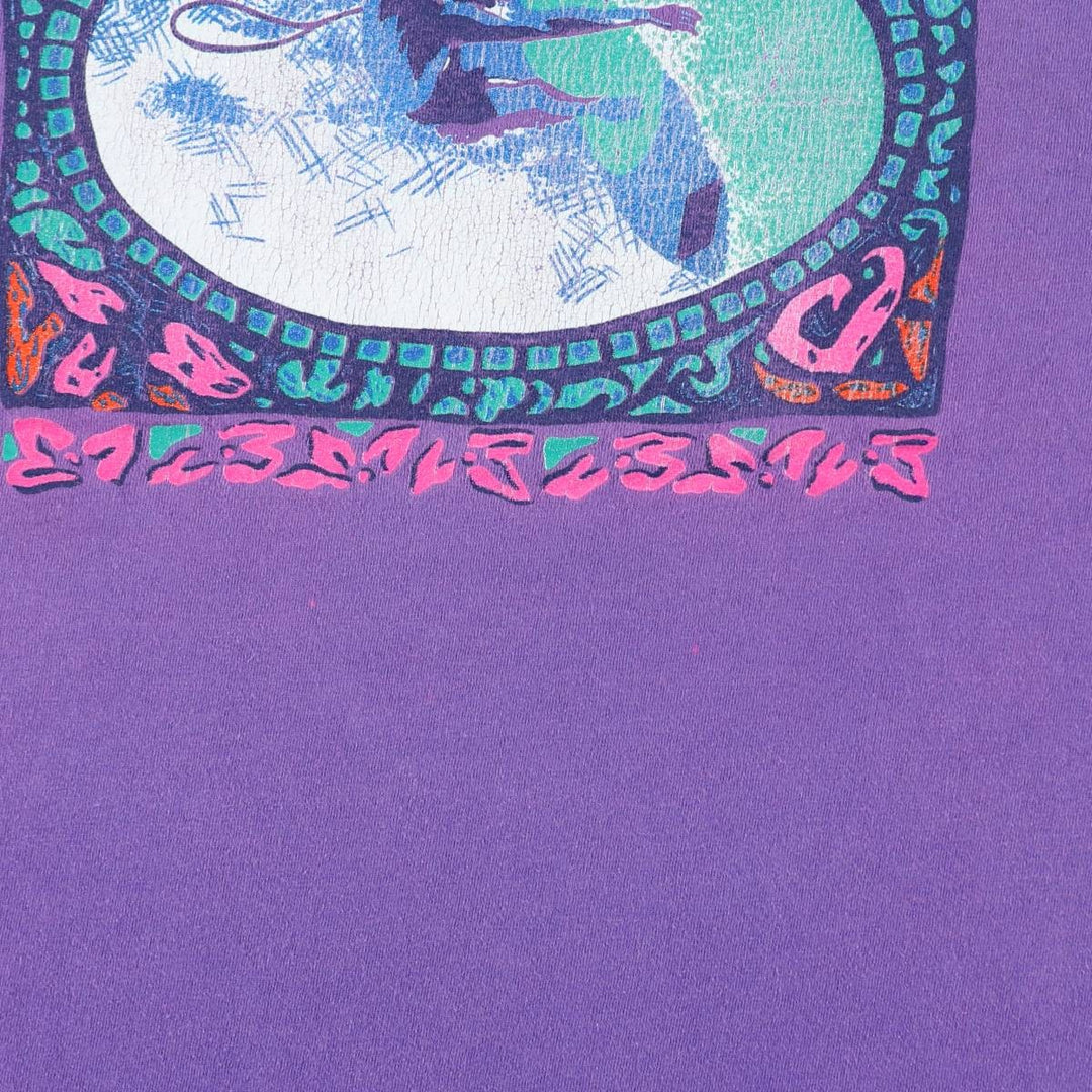 90'S IZOD Print T-Shirt, Made in USA, Men's Size M (Equivalent), Vintage cotton purple type Vintage Second Hand