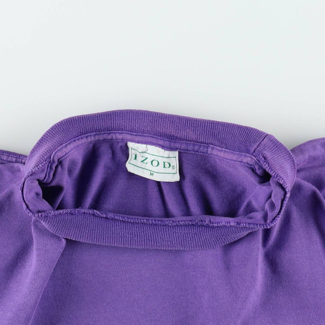 90'S IZOD Print T-Shirt, Made in USA, Men's Size M (Equivalent), Vintage cotton purple type Vintage Second Hand