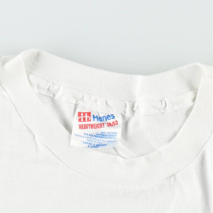 90'S Hanes HEAVYWEIGHT 50 cotton white type Vintage Second Hand
