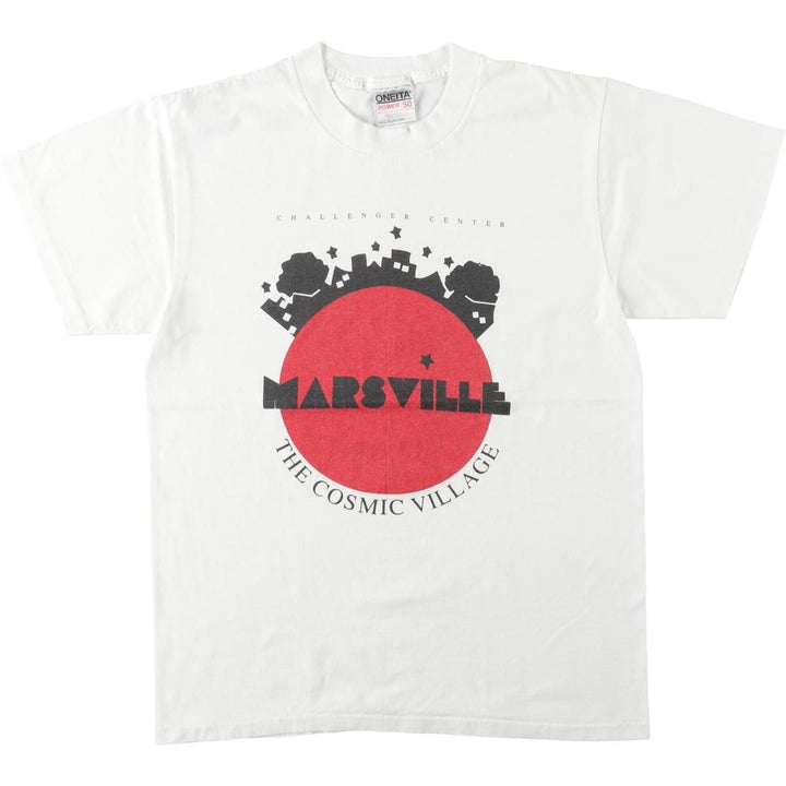 90's ONEITA POWER cotton white type Vintage Second Hand
