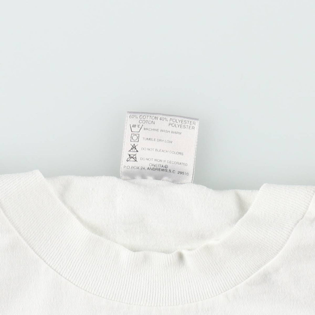 90's ONEITA POWER cotton white type Vintage Second Hand
