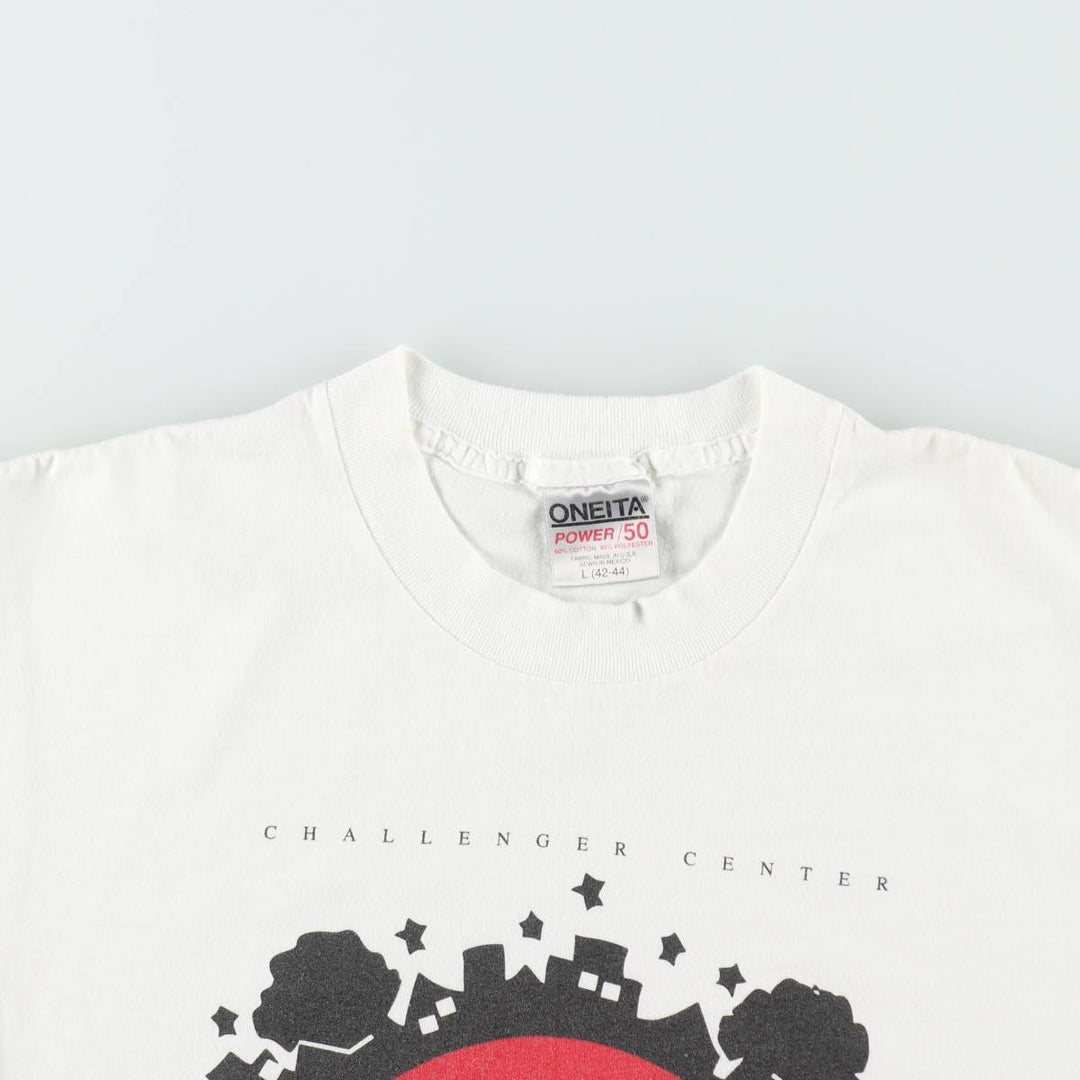 90's ONEITA POWER cotton white type Vintage Second Hand