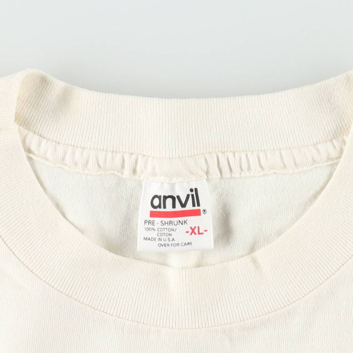 90'S Anvil Printed T-shirt Made in USA Men's XL Vintage cotton unbleached Vintage Second Hand