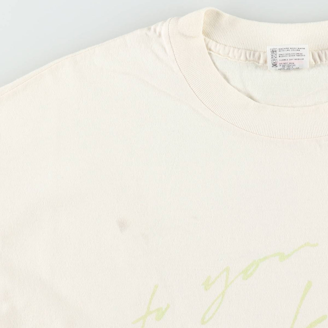 90'S Anvil Printed T-shirt Made in USA Men's XL Vintage cotton unbleached Vintage Second Hand