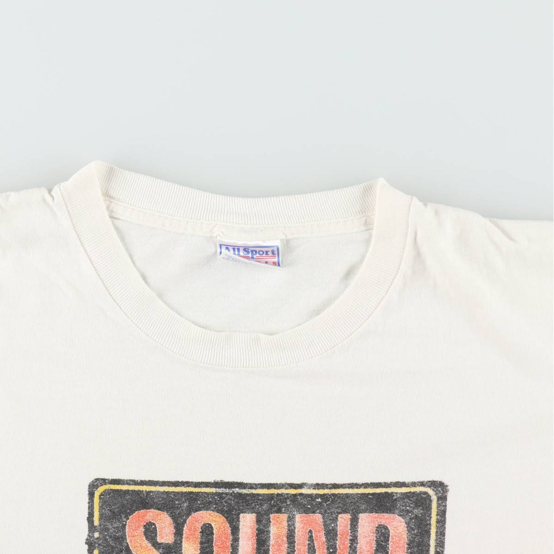 90'S All Sport SOUND ADDICT Print T-Shirt, Men's XL equivalent, Vintage cotton white type Vintage Second Hand