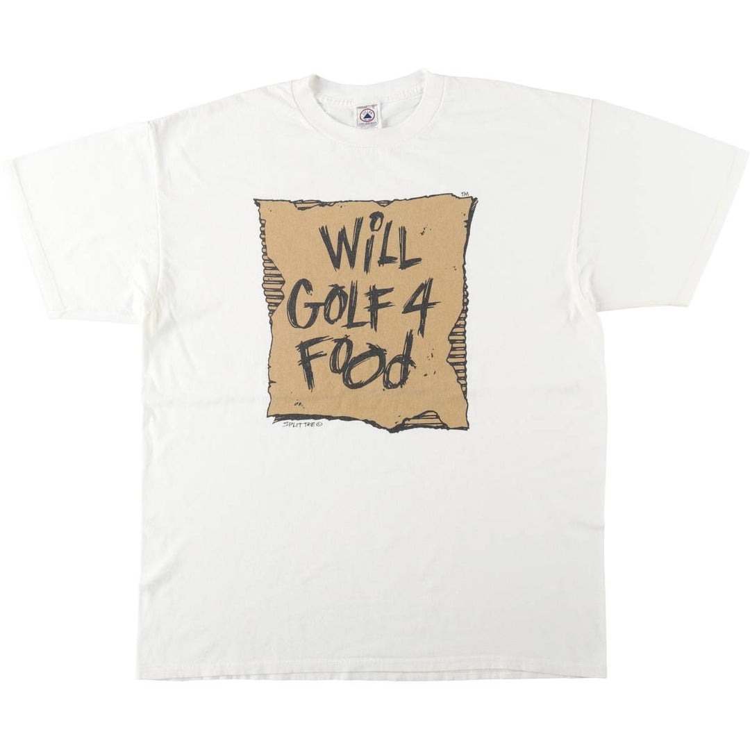 2000'S Delta PRO WEIGHT Message Print T-Shirt, Men's Size XL cotton white type Vintage Second Hand