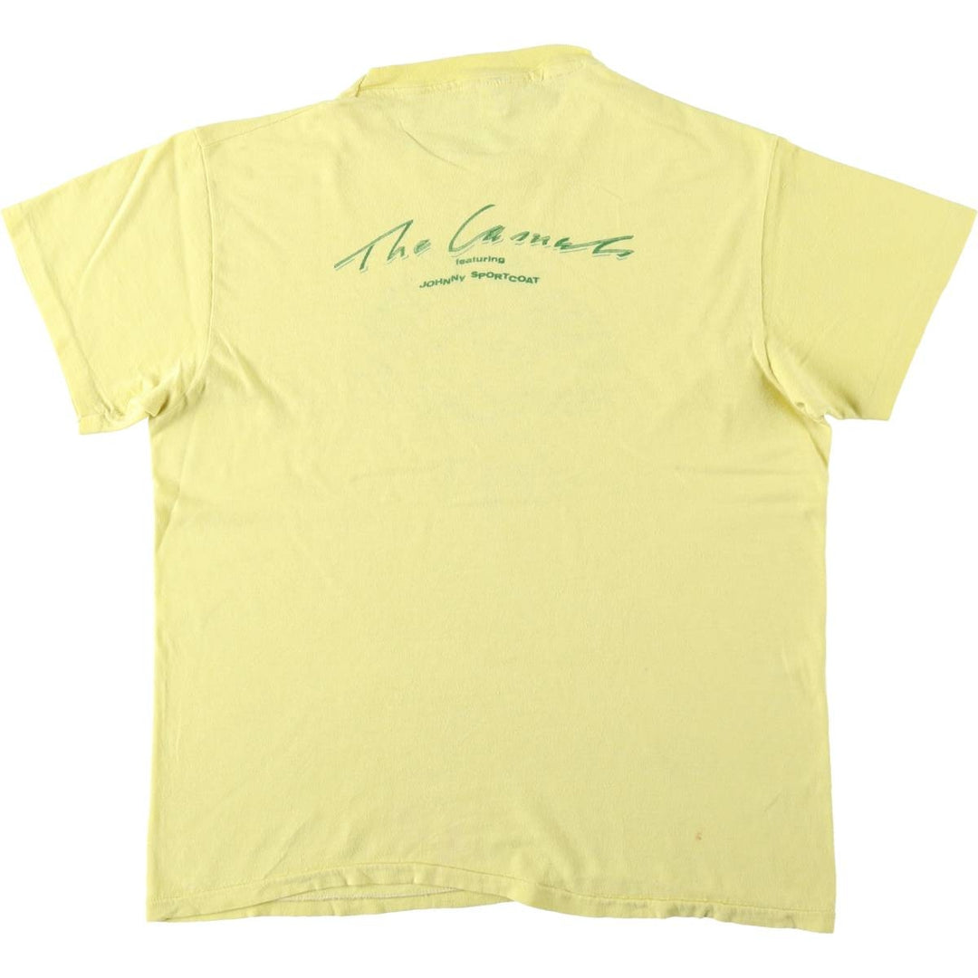 80'S Hanes Triangle Tag Printed T-Shirt, Made in USA, Men's Size L (Equivalent), Vintage cotton yellow type Vintage Second Hand