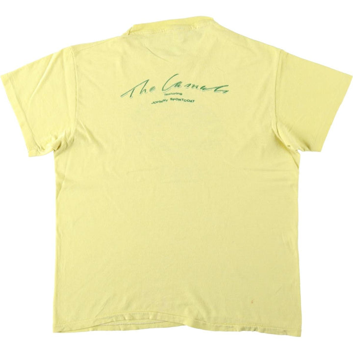 80'S Hanes Triangle Tag Printed T-Shirt, Made in USA, Men's Size L (Equivalent), Vintage cotton yellow type Vintage Second Hand