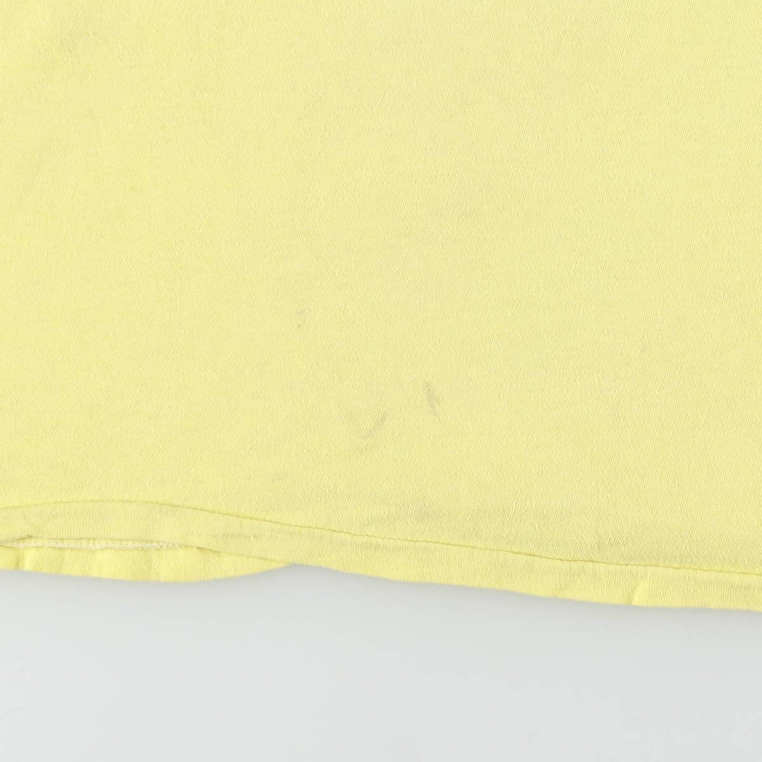 80'S Hanes Triangle Tag Printed T-Shirt, Made in USA, Men's Size L (Equivalent), Vintage cotton yellow type Vintage Second Hand
