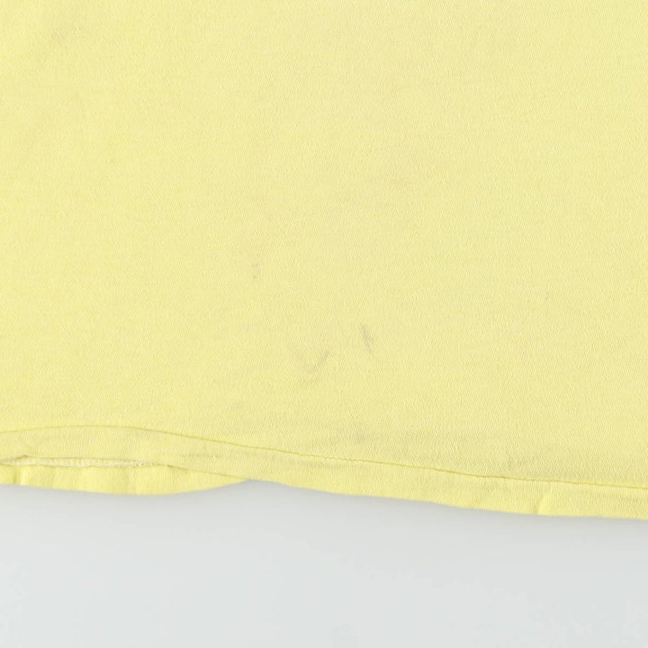 80'S Hanes Triangle Tag Printed T-Shirt, Made in USA, Men's Size L (Equivalent), Vintage cotton yellow type Vintage Second Hand