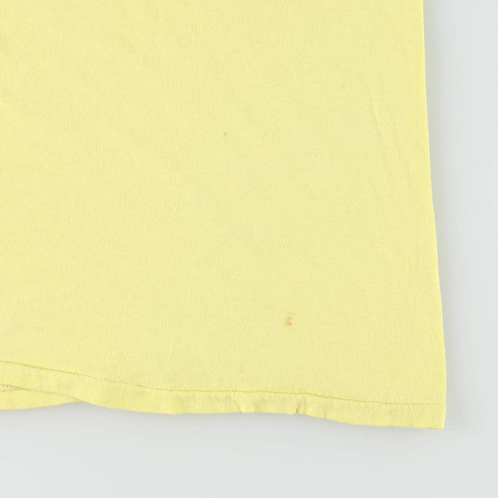 80'S Hanes Triangle Tag Printed T-Shirt, Made in USA, Men's Size L (Equivalent), Vintage cotton yellow type Vintage Second Hand