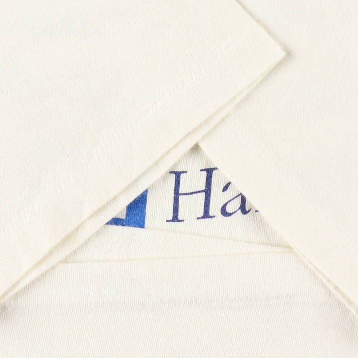 Vintage 90'S Hanes Heavyweight Printed T-shirt, Made in USA, Men's L size cotton ivory Vintage Second Hand