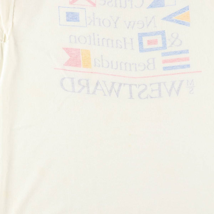Vintage 90'S Hanes Heavyweight Printed T-shirt, Made in USA, Men's L size cotton ivory Vintage Second Hand