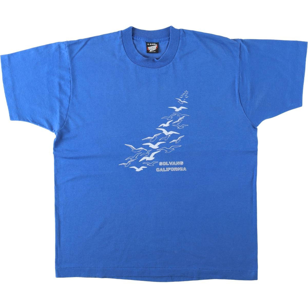 90'S SCREEN STARS Printed T-shirt Made in USA Men's XL Vintage cotton blue type Vintage Second Hand