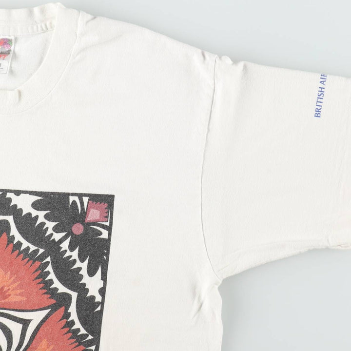 90'S Fruit of the Loom Heavy Cotton Advertising T-Shirt, Made in USA, Men's Size L (approx.), Vintage cotton white type Vintage Second Hand