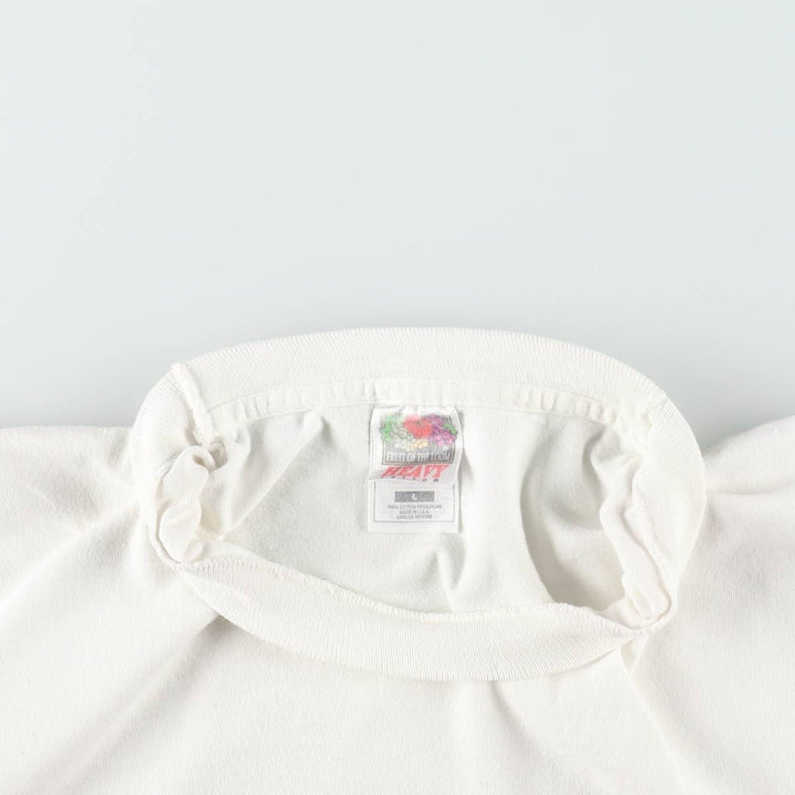 90'S Fruit of the Loom Heavy Cotton Advertising T-Shirt, Made in USA, Men's Size L (approx.), Vintage cotton white type Vintage Second Hand