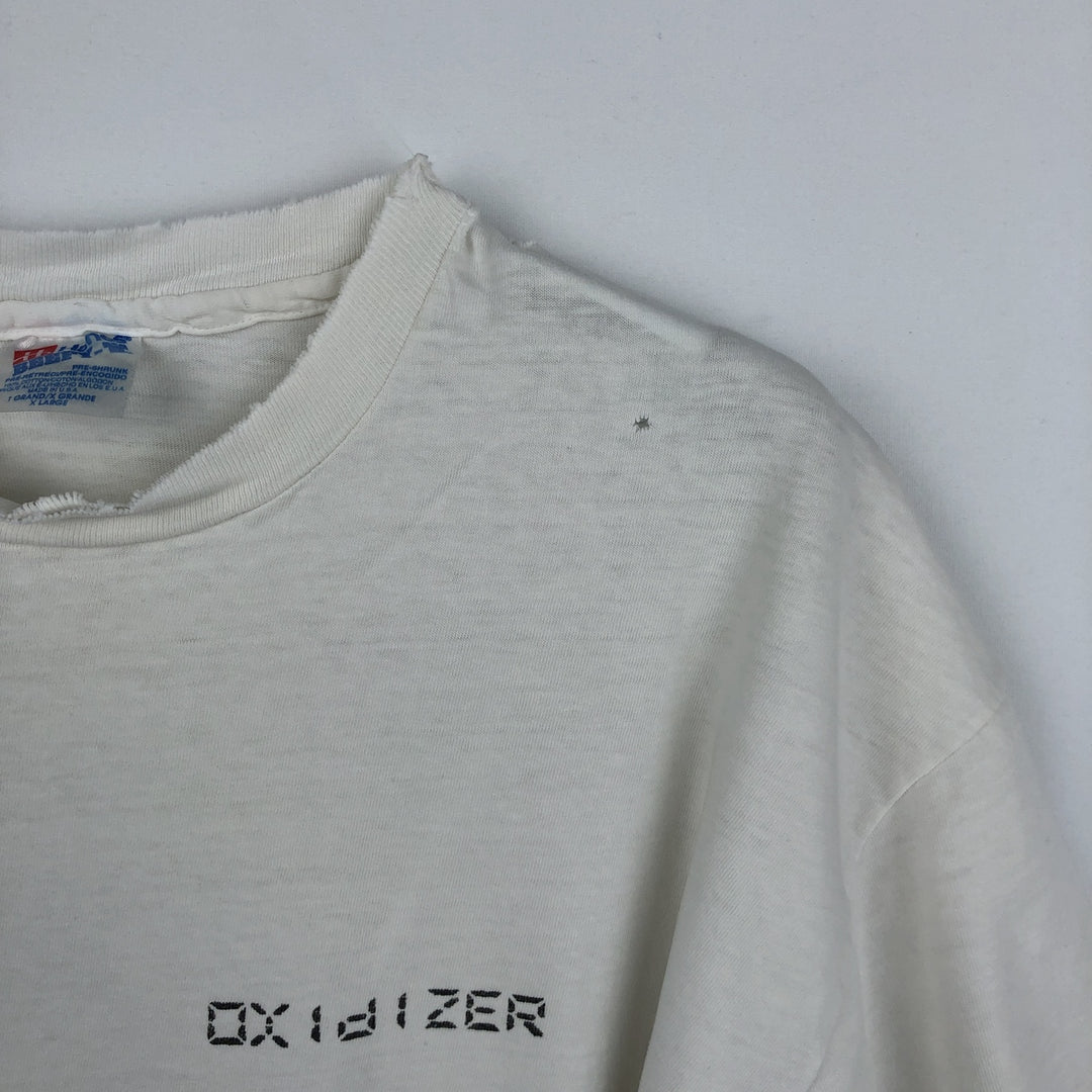 90'S Hanes BEEFY-T Printed T-shirt Made in USA Men's XL Vintage cotton white type Vintage Second Hand
