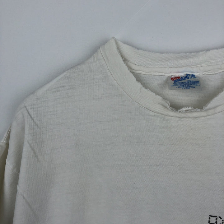 90'S Hanes BEEFY-T Printed T-shirt Made in USA Men's XL Vintage cotton white type Vintage Second Hand